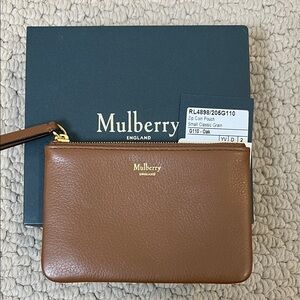 Mulberry Oak Leather Zip Pouch
